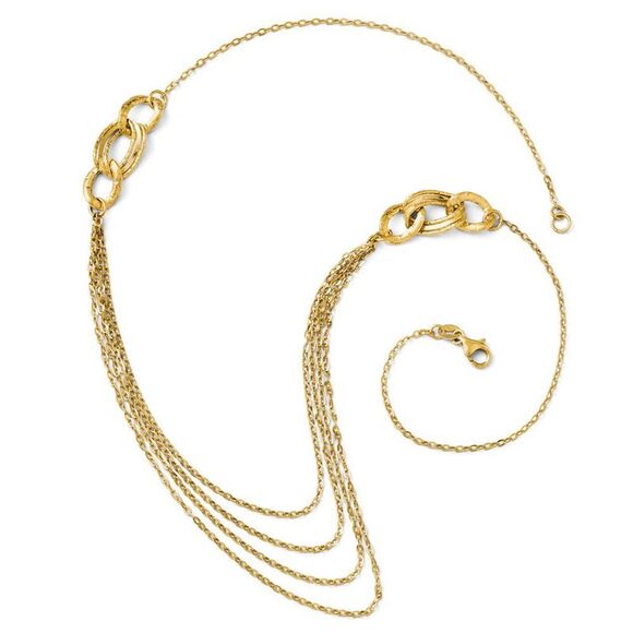 14k Yellow Gold Italian 4 Strand Cable Chain Necklace, 18 Inch - Picture 1 of 5